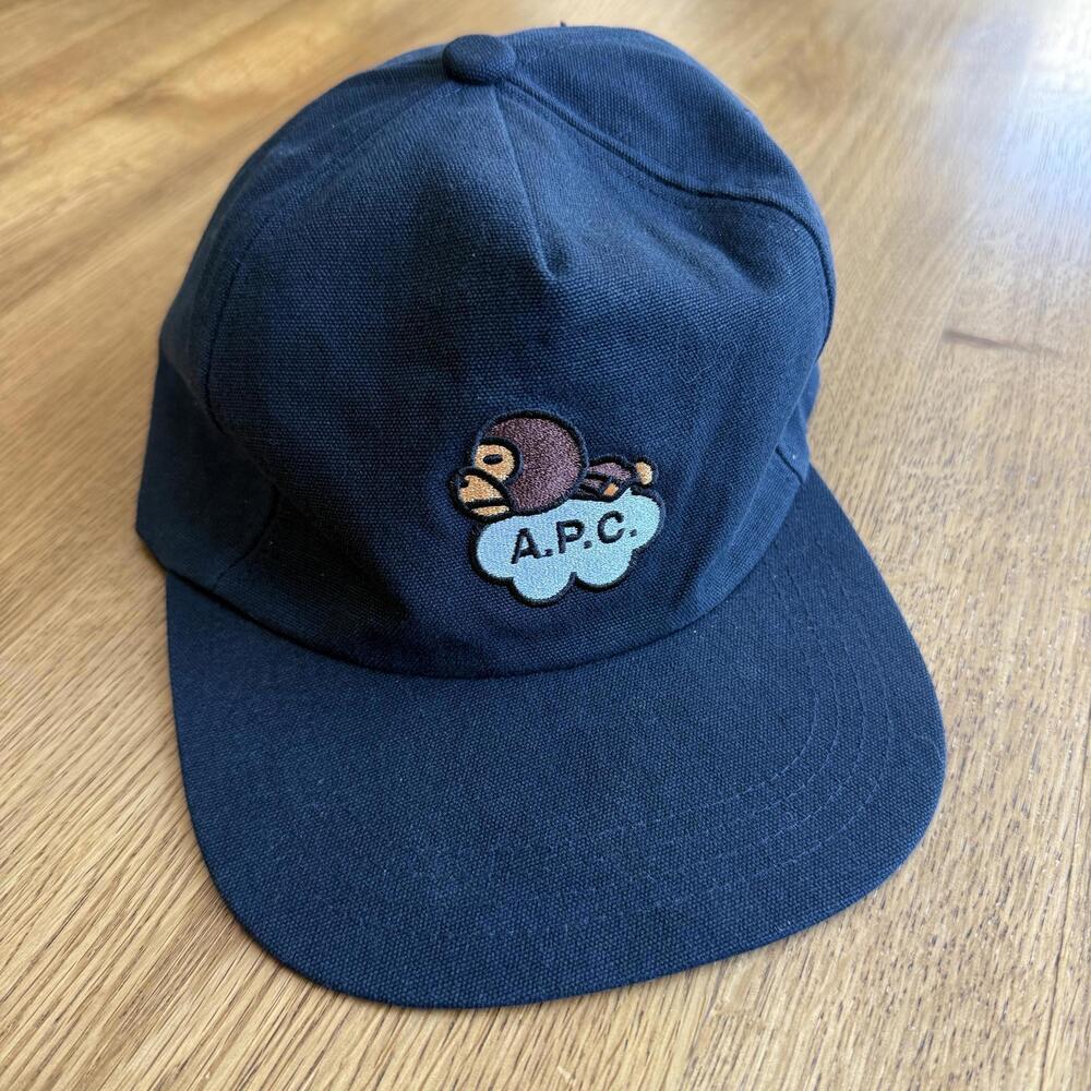 A Bathing Ape x A.P.C. Black Adjustable Cap Bape Rare